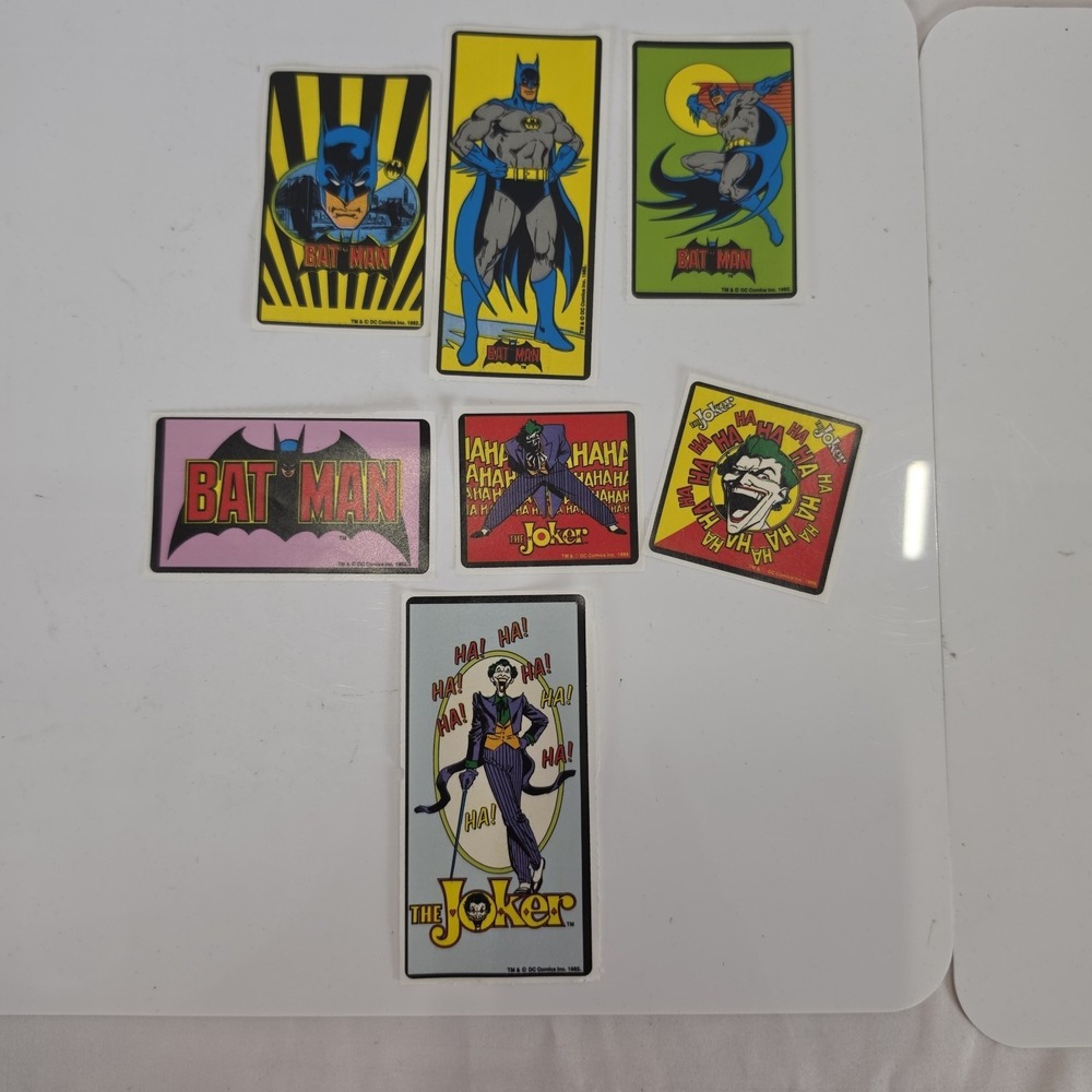 Vintage 1982 DC Comics Batman & The Joker Vending Machine Stickers Decals Lot of